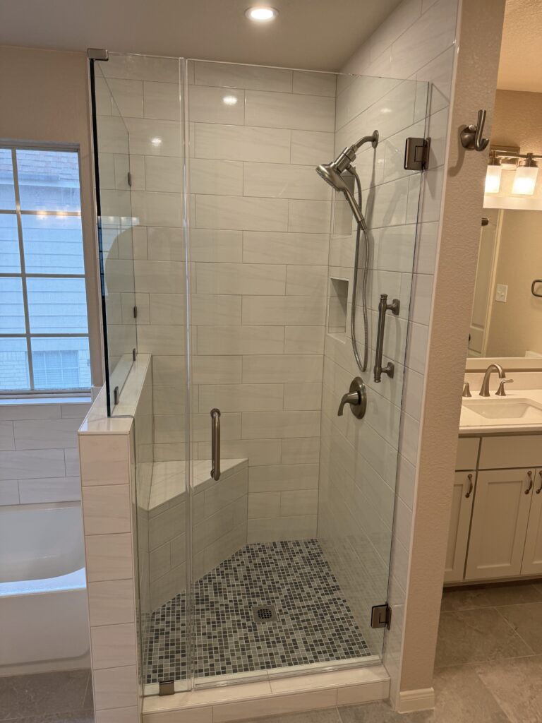 West Lake Austin interior remodel with bathroom remodel, countertops, kitchen upgrades, flooring, and finish carpentry