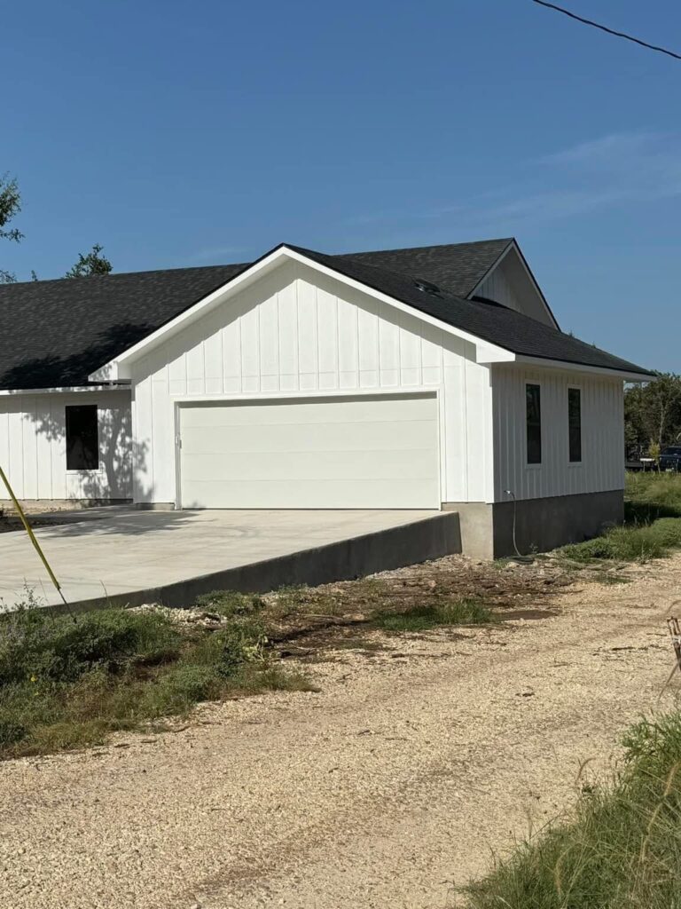 Driftwood home build with residential framing, exterior construction, and custom home build progress